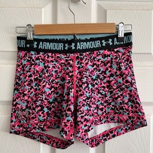 Multi color, pink and blue, mid-rise shorty.